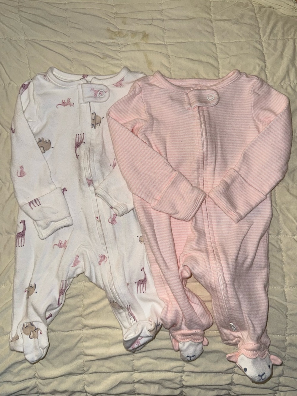 2-pack zip up footies